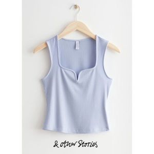 & Other Stories Sweetheart Ribbed Cropped Tank